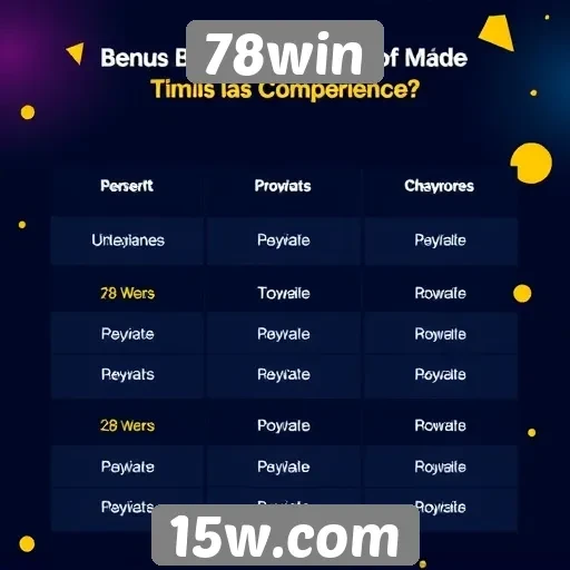 Comparativo de bônus oferecidos pelo 78win