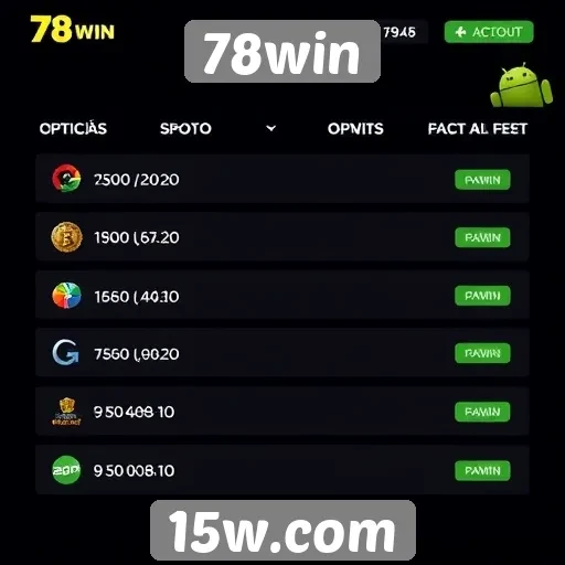 Comparação das opções de pagamento no 78win